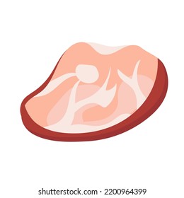 Deli Meat Ham And Salami Food Icon. Isolated Cartoon Barbecue Steak Cooking And Beef Vector Illustration. Gastronomy Delicatessen And Bacon Veal Product. Farm Grocery Delicious Animal