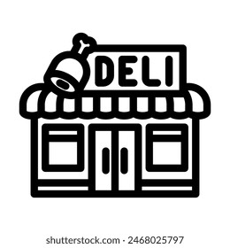 deli street cafe line icon vector. deli street cafe sign. isolated contour symbol black illustration