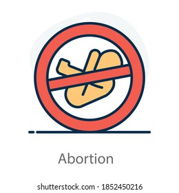 Deliberate termination of a human pregnancy, abortion flat icon 