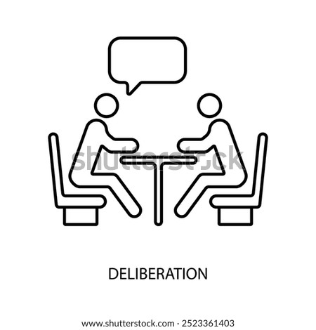 deliberation concept line icon. Simple element illustration. deliberation concept outline symbol design.