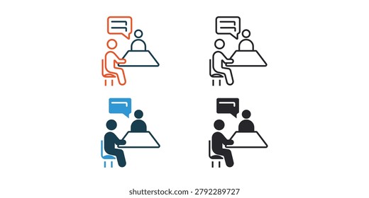 deliberation icons outline and Flat Style,transparent background