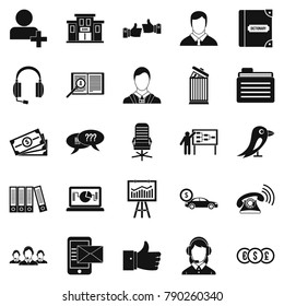 Deliberation icons set. Simple set of 25 deliberation vector icons for web isolated on white background
