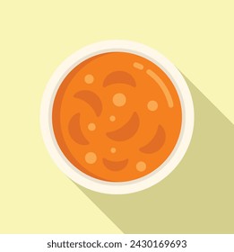 Delicacy cream soup icon flat vector. Cooking repast. Can vegetable hot