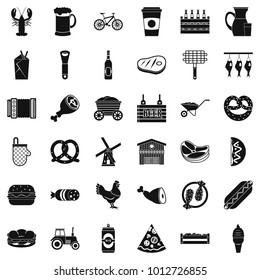 Delicacy icons set. Simple set of 36 delicacy vector icons for web isolated on white background