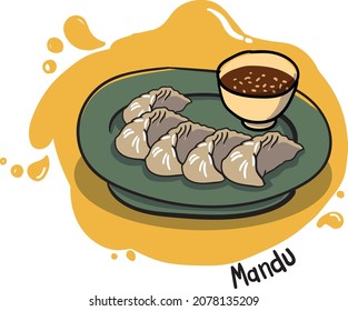 The delicacy of Korean food tempts the taste buds. Mandu.