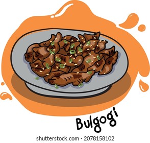 The Delicacy Of Korean Food Tempts The Taste Buds. Bulgogi.