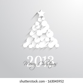 Delicate 2013 Christmas background made with circular white shapes with shadows.