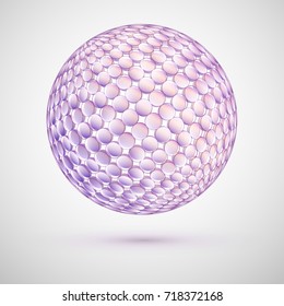 Delicate 3d Sphere of Pastel Colors. Geometric Abstract Three-Gimensional Figure.