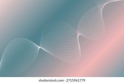 Un delicado fondo abstracto con un gradiente rosa y turquesa y una elegante onda