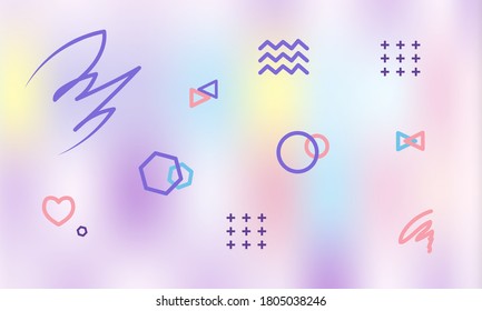
Delicate abstract background in the style of Memphis.
Vector decorative composition.