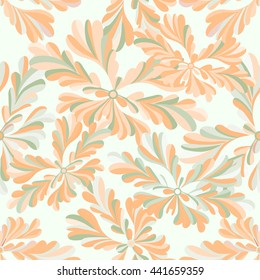 delicate abstract flowers seamless pattern on a white background