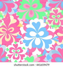 delicate abstract flowers seamless pattern