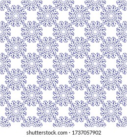Delicate abstract mandala flowers  seamless vector pattern background. Perfect for scrap booking , textile and home decor projects.