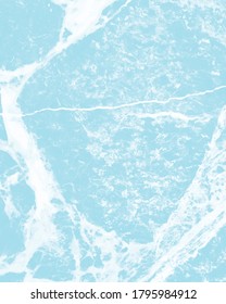 Delicate Abstract Marble Vector Layout. White Irregular Lines on a Light Blue Background. Soft Marble Stone Style Art. Pastel Color Design.