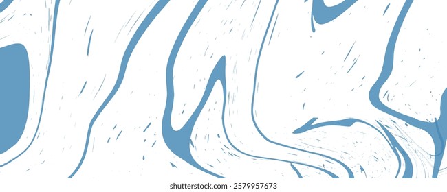A Delicate and Abstract Swirl Pattern Flowing with Soft Blue and White Tones
