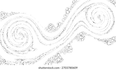 Delicado patrón de remolino abstracto hecho de pequeñas Formas circulares dibujadas a mano, diseño artístico de ondas en espiral, fondo monocromático mínimo decorativo adecuado para diseños creativos y Plantillas modernas