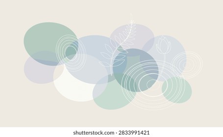 Delicate aesthetic background overlapping
