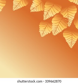 Delicate Autumn background. Fall leaves vector illustration.