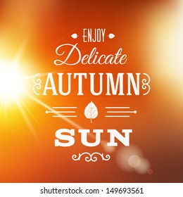 Delicate autumn sun abstract vector background