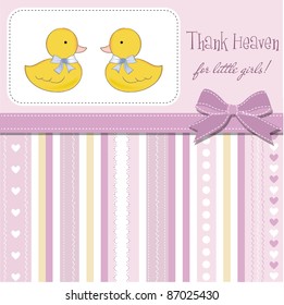 delicate babies twins shower card