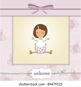 delicate baby girl shower card