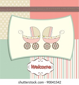 delicate baby twins shower card