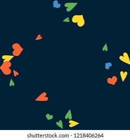 Delicate Background with Colorful hearts. Delicate Pattern for Postcard, Print, Banner or Poster. Pretty hearts For Party Decoration, Wedding, Birthday or Anniversary Invitation. Vector
