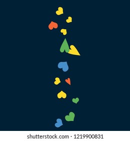 Delicate Background with Colorful hearts. Delicate Pattern for Postcard, Print, Banner or Poster. Pretty hearts For Party Decoration, Wedding, Birthday or Anniversary Invitation. Vector
