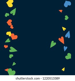Delicate Background with Colorful hearts. Delicate Pattern for Postcard, Print, Banner or Poster. Pretty hearts For Party Decoration, Wedding, Birthday or Anniversary Invitation. Vector
