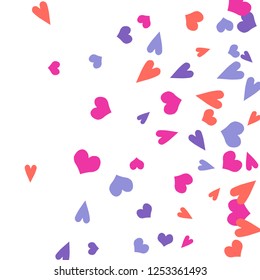 Delicate Background with Colorful hearts. Delicate Pattern for Postcard, Print, Banner or Poster. Pretty hearts For Party Decoration, Wedding, Birthday or Anniversary Invitation. Vector

