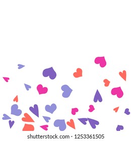 Delicate Background with Colorful hearts. Delicate Pattern for Postcard, Print, Banner or Poster. Pretty hearts For Party Decoration, Wedding, Birthday or Anniversary Invitation. Vector


