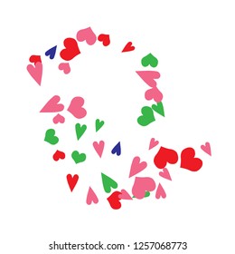 Delicate Background with Colorful hearts. Delicate Pattern for Postcard, Print, Banner or Poster. Pretty hearts For Party Decoration, Wedding, Birthday or Anniversary Invitation. Vector

