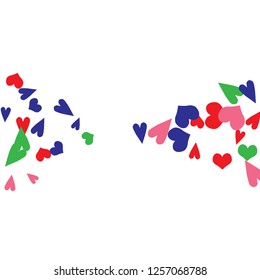 Delicate Background with Colorful hearts. Delicate Pattern for Postcard, Print, Banner or Poster. Pretty hearts For Party Decoration, Wedding, Birthday or Anniversary Invitation. Vector

