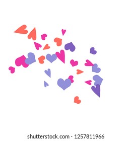 Delicate Background with Colorful hearts. Delicate Pattern for Postcard, Print, Banner or Poster. Pretty hearts For Party Decoration, Wedding, Birthday or Anniversary Invitation. Vector

