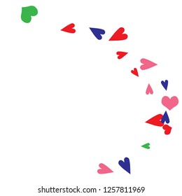 Delicate Background with Colorful hearts. Delicate Pattern for Postcard, Print, Banner or Poster. Pretty hearts For Party Decoration, Wedding, Birthday or Anniversary Invitation. Vector

