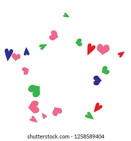 Delicate Background with Colorful hearts. Delicate Pattern for Postcard, Print, Banner or Poster. Pretty hearts For Party Decoration, Wedding, Birthday or Anniversary Invitation. Vector

