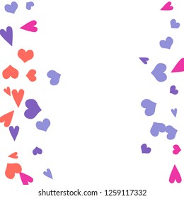 Delicate Background with Colorful hearts. Delicate Pattern for Postcard, Print, Banner or Poster. Pretty hearts For Party Decoration, Wedding, Birthday or Anniversary Invitation. Vector

