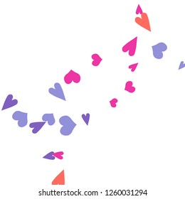 Delicate Background with Colorful hearts. Delicate Pattern for Postcard, Print, Banner or Poster. Pretty hearts For Party Decoration, Wedding, Birthday or Anniversary Invitation. Vector
