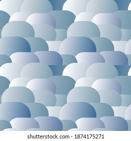 Delicate background of geometric shapes. Rectangles with rounded corners randomly overlapping each other. Monochrome palette. shades of blue. Gradient fill.