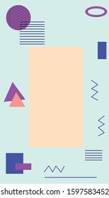 delicate background with Memphis style pattern with copy space