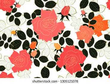 Delicate background of Peach roses