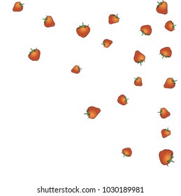 Delicate background with Strawberries. Trendy template for a postcard, stamp, banner or poster. Cute Strawberries on a white background. Vector