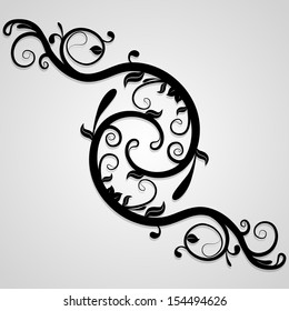 Delicate background of whorls. Decorative elements can be used independently. Vector illustration.