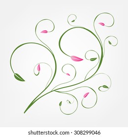 Delicate background of whorls. Decorative elements can be used independently. Vector illustration.