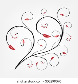 Delicate background of whorls. Decorative elements can be used independently. Vector illustration.