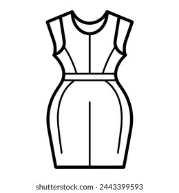 Delicate ballet costume symbol. Refined line art design element.