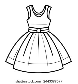 Delicate ballet costume symbol. Refined line art design element.