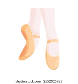 Delicate ballet shoes in soft orange, featured on a white background, highlight the artistry and grace associated with ballet dancing, perfect for aspiring dancers.