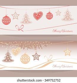 Delicate bauble on pastel Christmas background.