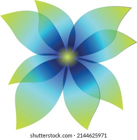 A delicate beautiful blue flower with a yellow edge. Vector file.